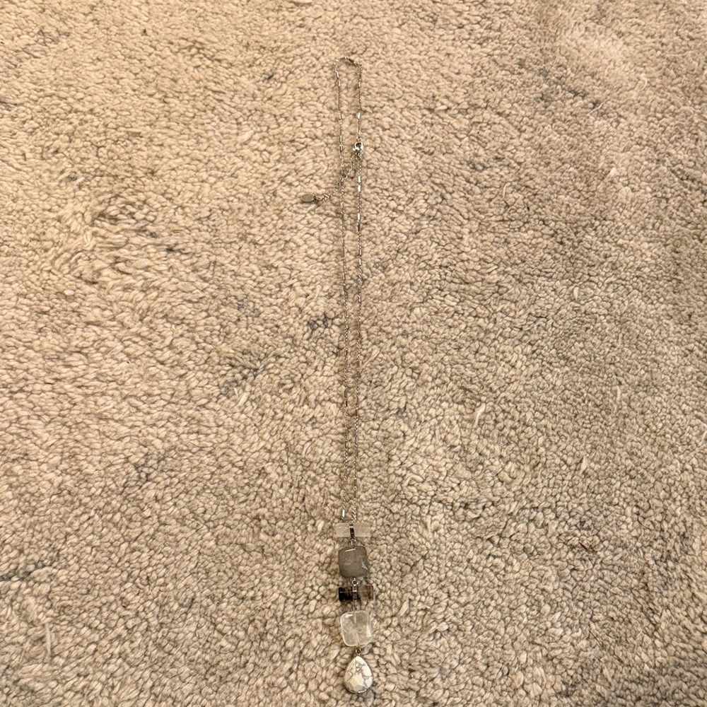 Silver and Clear Pendant Necklace